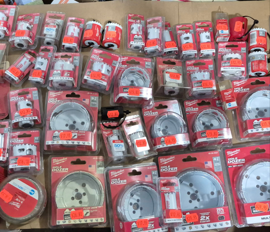 Milwaukee 47 hole Saws & 5 arbors