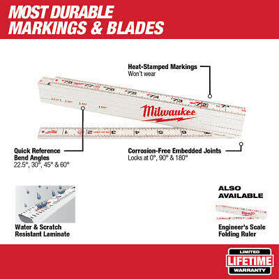 MILWAUKEE 48223801 6 1/2” COMPOSITE FOLDING RULE