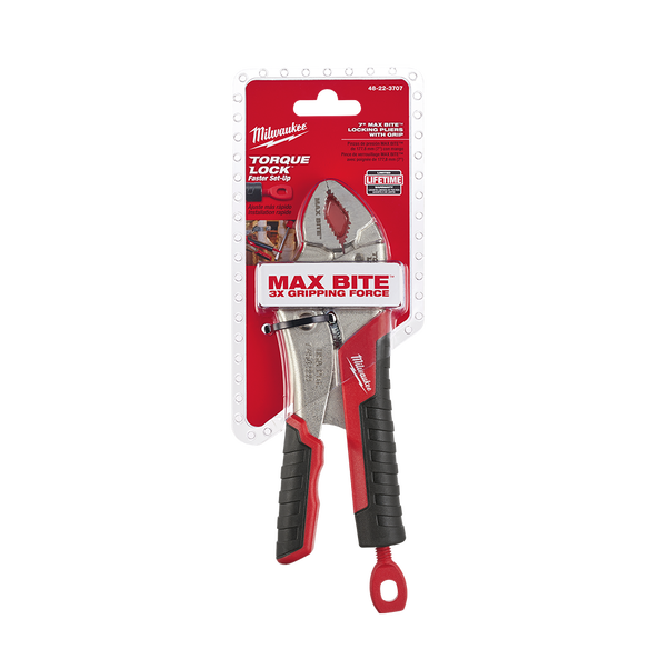 MILWAUKEE 48223707 178mm- 7” MAX BITE LOCKING PLIERS WITH GRIP