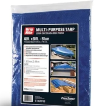 Grip rite 40"x60" blue tarp