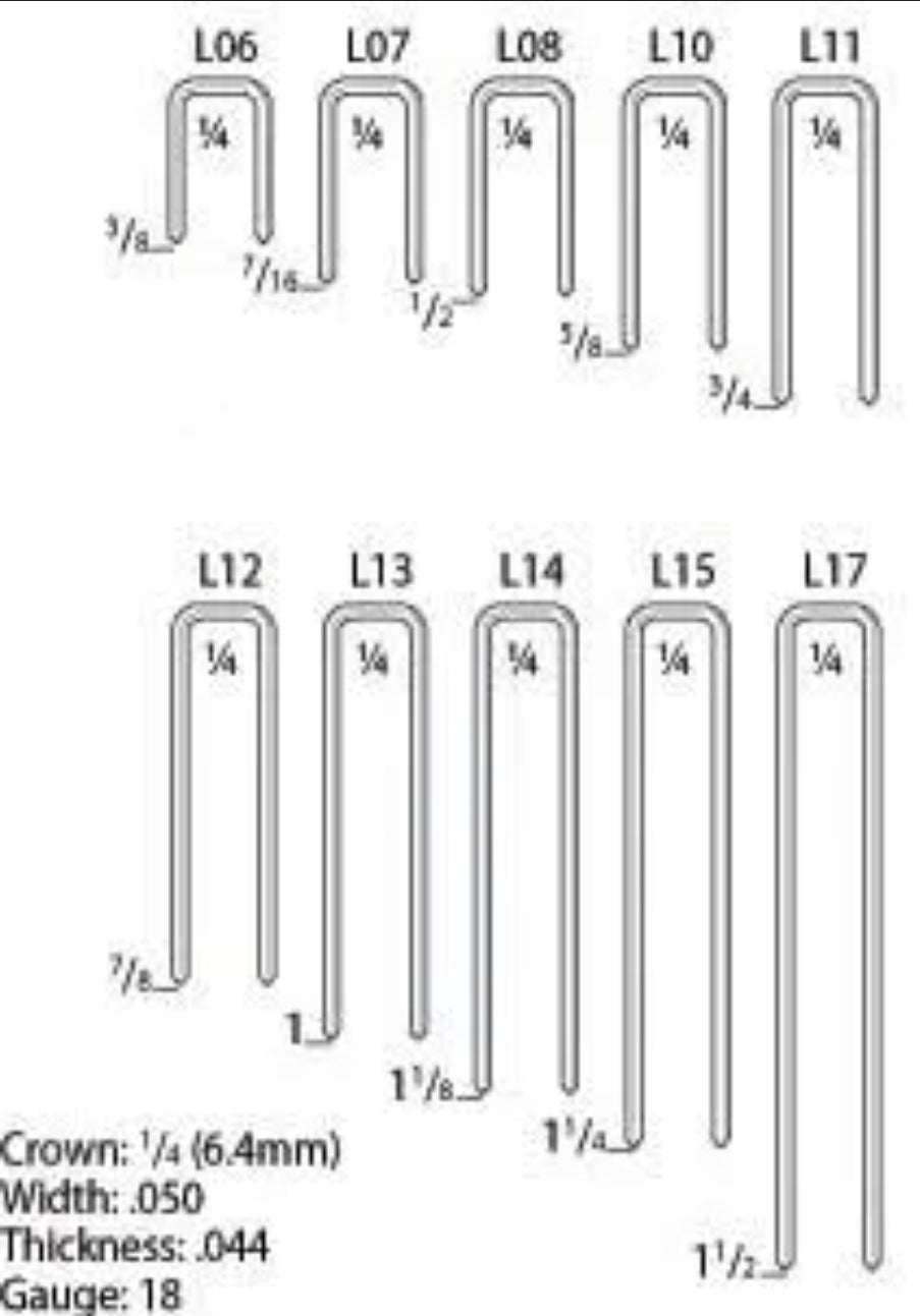 Senco L08BAB 1/4"×1/2" 18ga galvanized staples crown 10,000