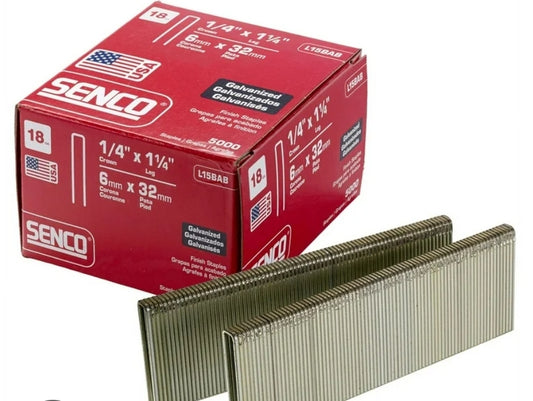 Senco L15BAB 1/4"x1-1/4" 18ga crown staples galvanized 5,000 qty