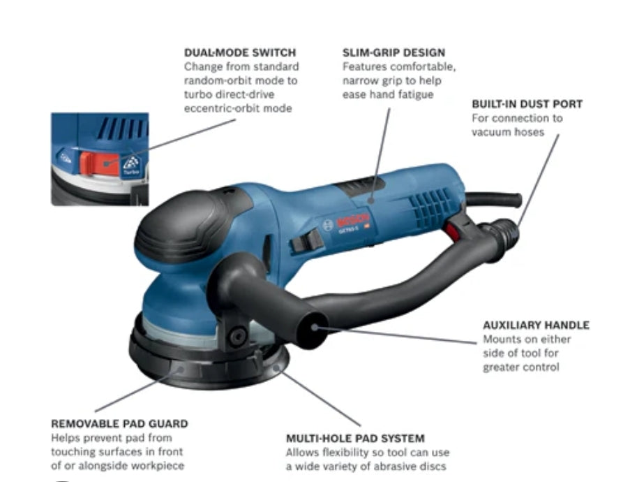 Bosch GET75-6N 6" dual mode random orbit sander