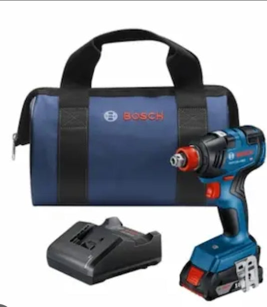 Bosch 18V 1/2" sq drive impact wrench and 1/4" hex screw gun kit (open box,new)