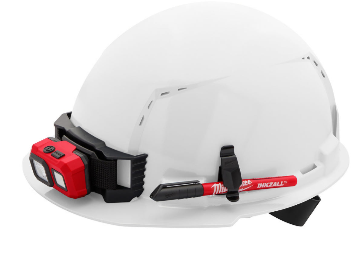 48-73-1200 White Front Brim Vented Hard Hat W/4Pt Ratcheting Suspension - Type 1, Class C Milwaukee Electric Tool Corp