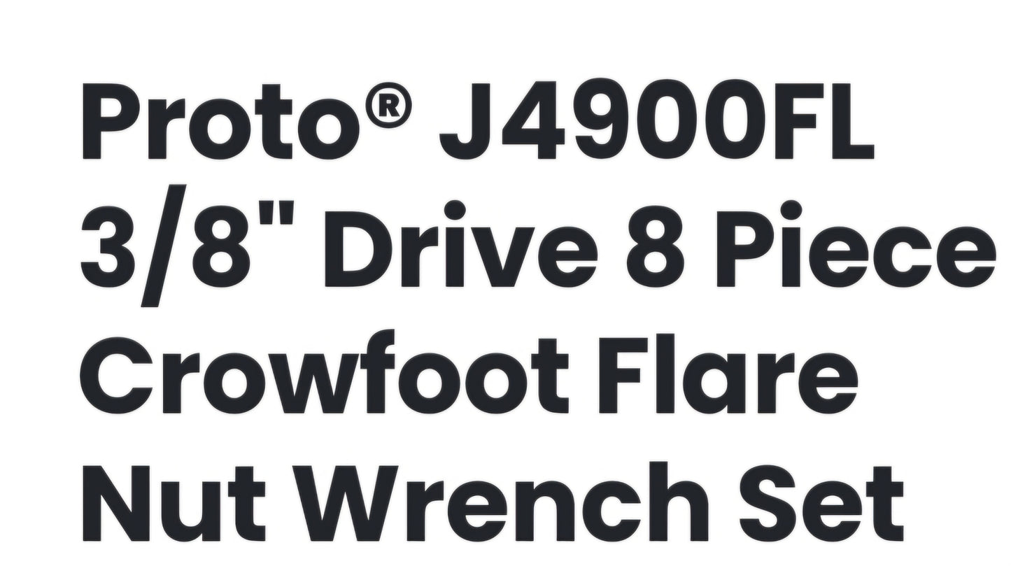 Proto 4900fl crowfoot set (short 1 pc) 8pcs set, US Made (open box)