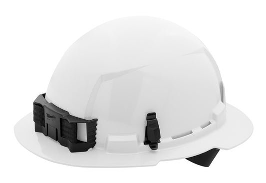 Milwaukee 48-73-1101 White Full Brim Hard Hat w/4pt Ratcheting Suspension - Type 1, Class E