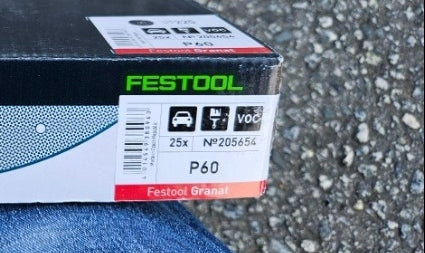 Festool 205654 P60 Grit x25 sandpaper granat