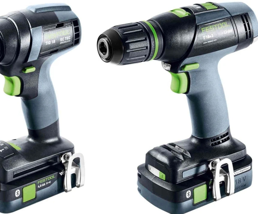Festool 576494 TID 18 Impact Driver & T 18 HPC Drill/Driver Combo Kit, with (2) 4.0Ah Batteries and Systainer3 18v