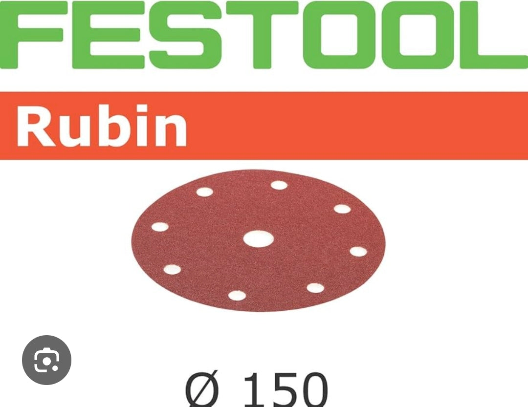 Festool 6" D150 50 grit rubin sandpaper x50 496614
