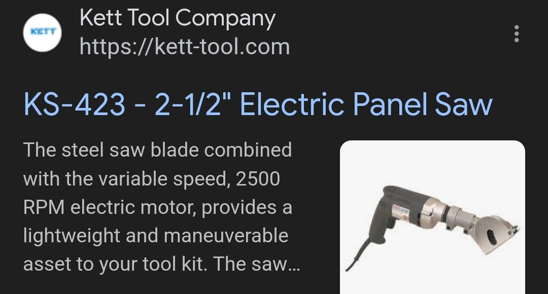 KETT KS-423 2-3" electric panel saw 120v (new)