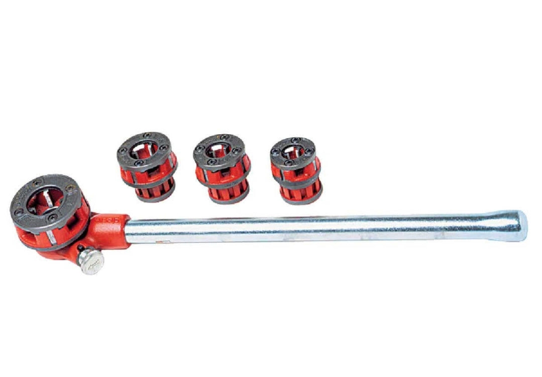 RIDGID 36345 00-R Exposed Ratchet Threader Set, Ratcheting Pipe Threading Set of 1/2-Inch to 1-Inch NPT Pipe Threading Dies