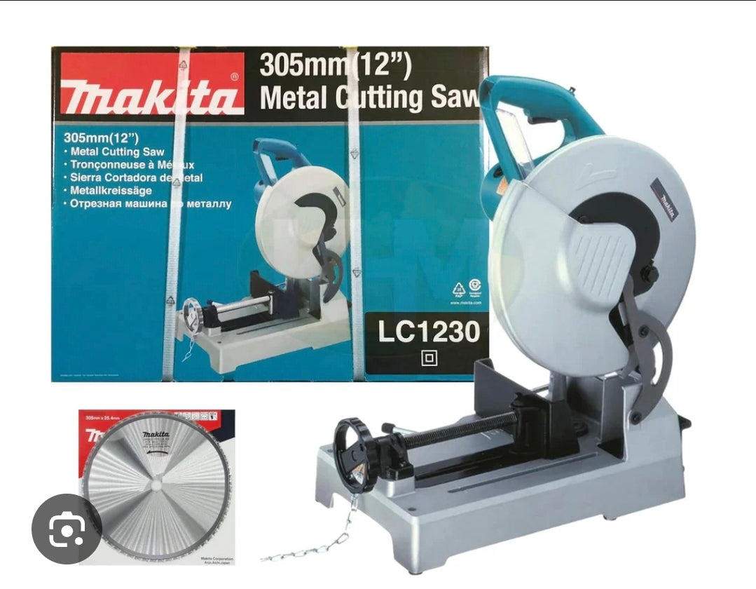 Makita 12" Metal Cutting Saw LC1230 - INCLUDES : Carbide tipped blade, socket wrench, switch button and safety goggles