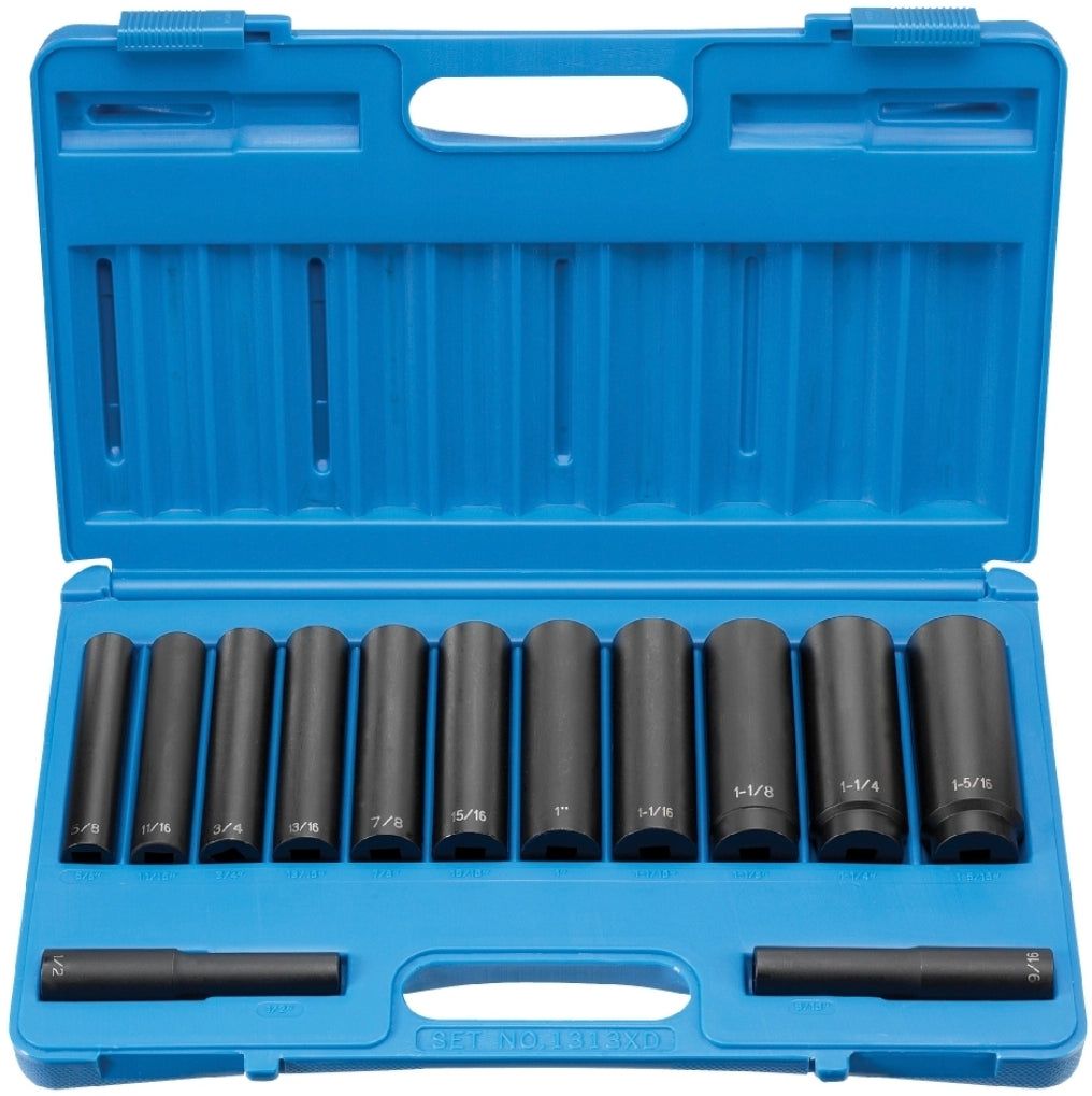 Grey Pneumatic 1313XD 1/2" Drive 13-Piece Extra Deep Socket Set