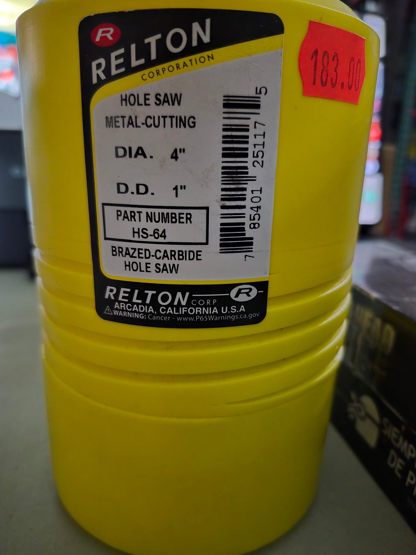 Relton 4" hd carbide hole saw for steel