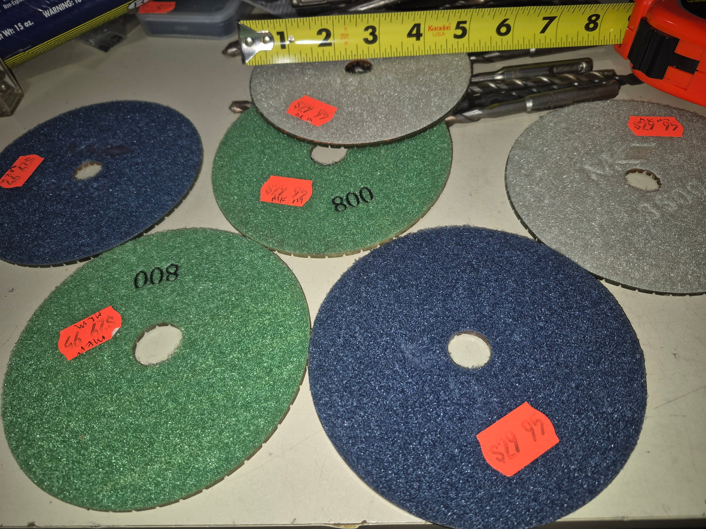 6pcs 5" Diamond Polishing Pads for Stone H/L velcro