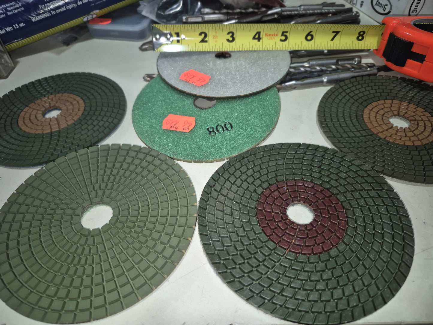 6pcs 5" Diamond Polishing Pads for Stone H/L velcro