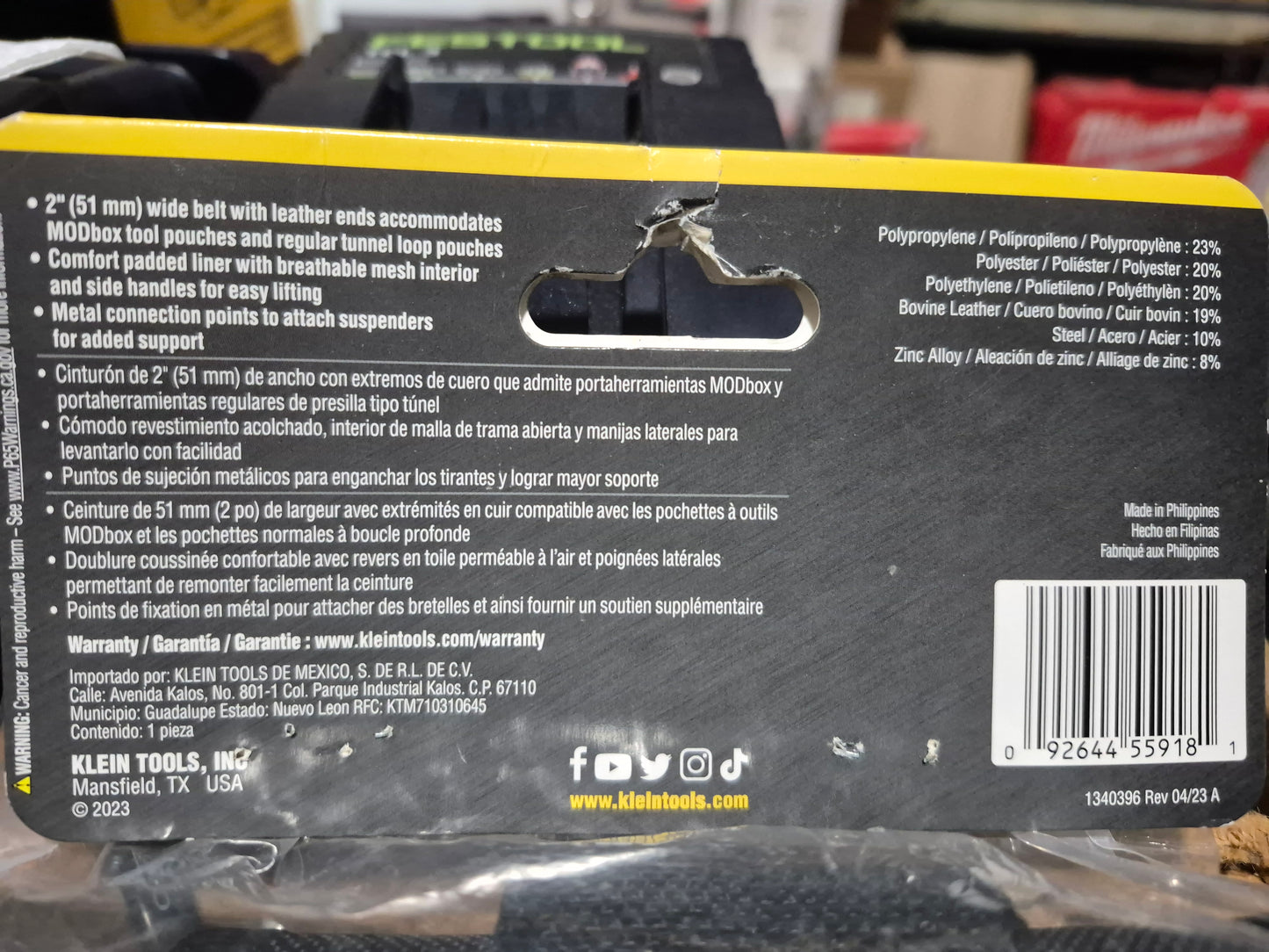 Klein tradesman pro padded tool belt 55918