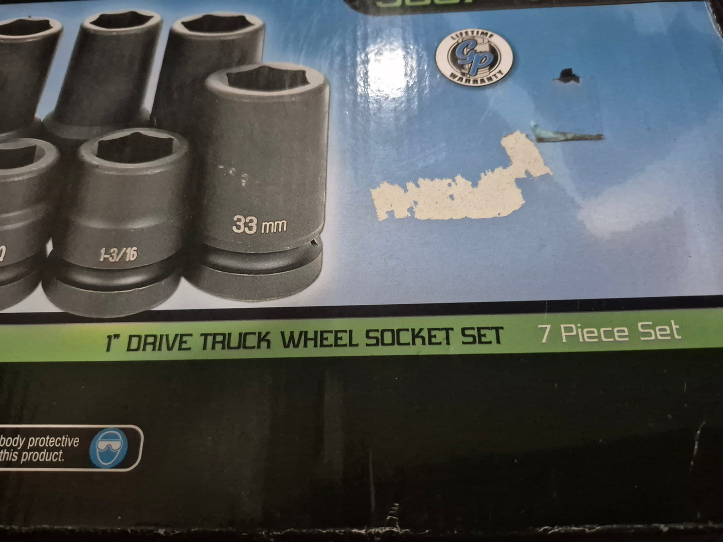 Grey Pneumatic 1" drive truck wheel socket set 7pcs