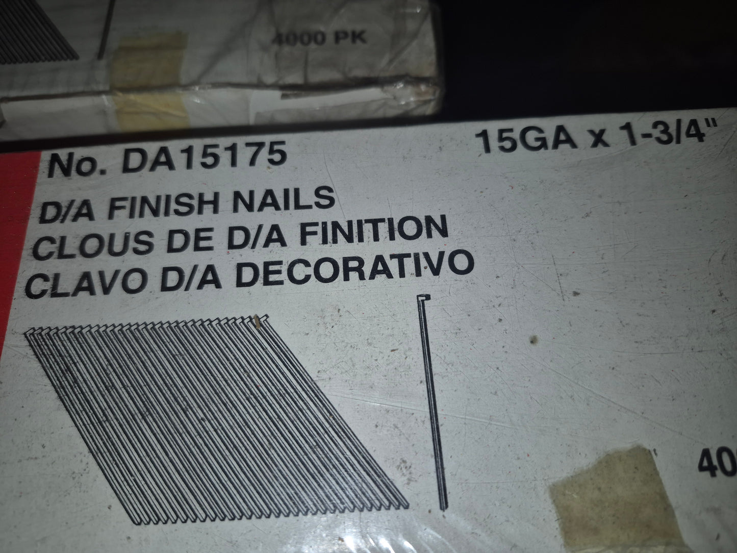 15 gauge angle nails 1-3/4" 4,000 bright basic