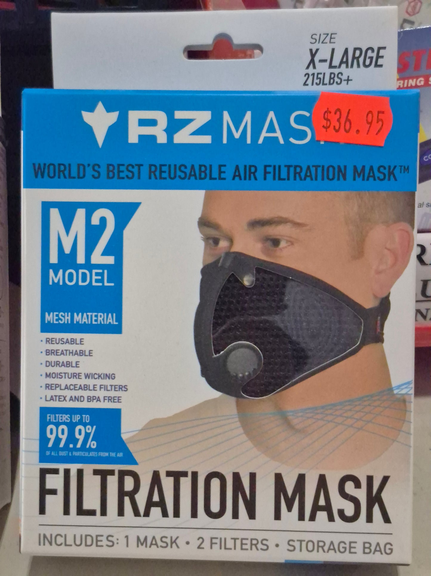 RZ MASK 34PCS 17-LARGE 17-XLARGE FOR POLLUTION, SMOKE AND ALLERGIES