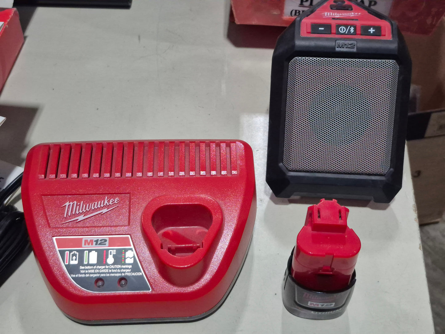 Pre-owned Bluetooth Speaker 12v battery & Charger kit. M12 series
