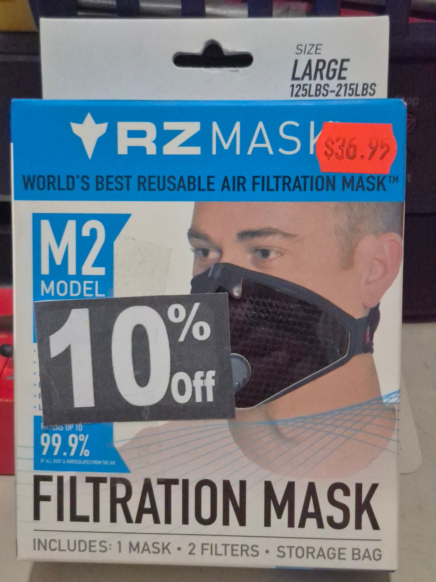 RZ MASK 34PCS 17-LARGE 17-XLARGE FOR POLLUTION, SMOKE AND ALLERGIES