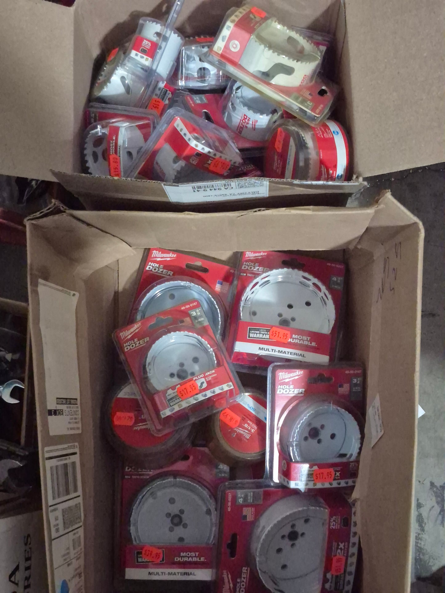 Milwaukee 47 hole Saws & 5 arbors